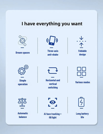 3-Axis Mobile Gimbal Stabilizer – Phone Video Recorder with Face & Object Tracking for Android & iPhone