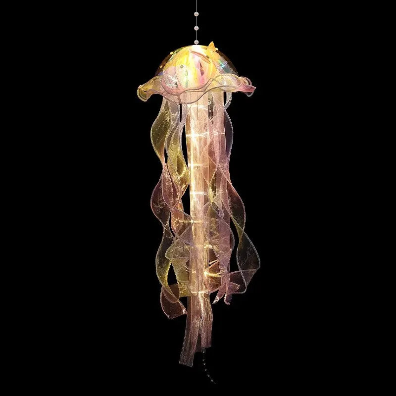 Gradient Jellyfish LED Light – Handmade Festival Pendant & Night Decoration for Courtyard Lighting