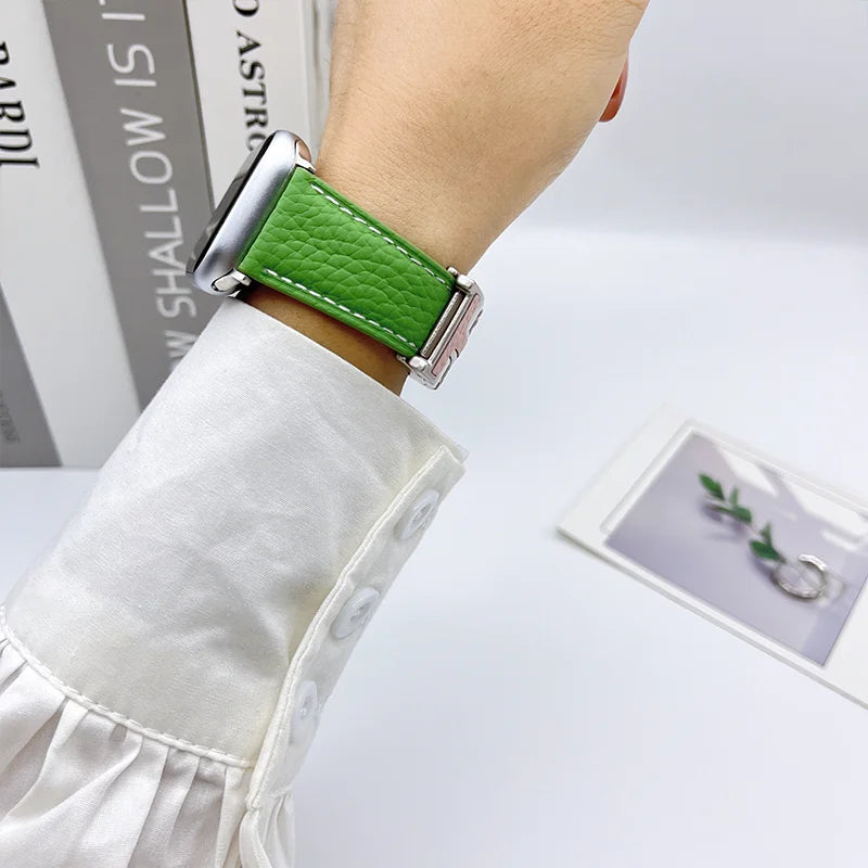 Genuine Leather Straps for Apple Watch – 40mm-49mm Bands for Series 5/6/7/8/9/10, SE & Ultra