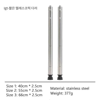 Stainless Steel Camping IGT Table Legs — Adjustable Three-Gear Telescopic Picnic Table Legs for Outdoor Use