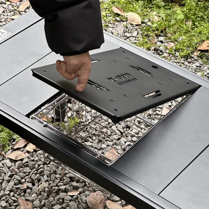 IGT Folding Stainless Steel Drain Basket – Lightweight Portable Camping Table Accessory