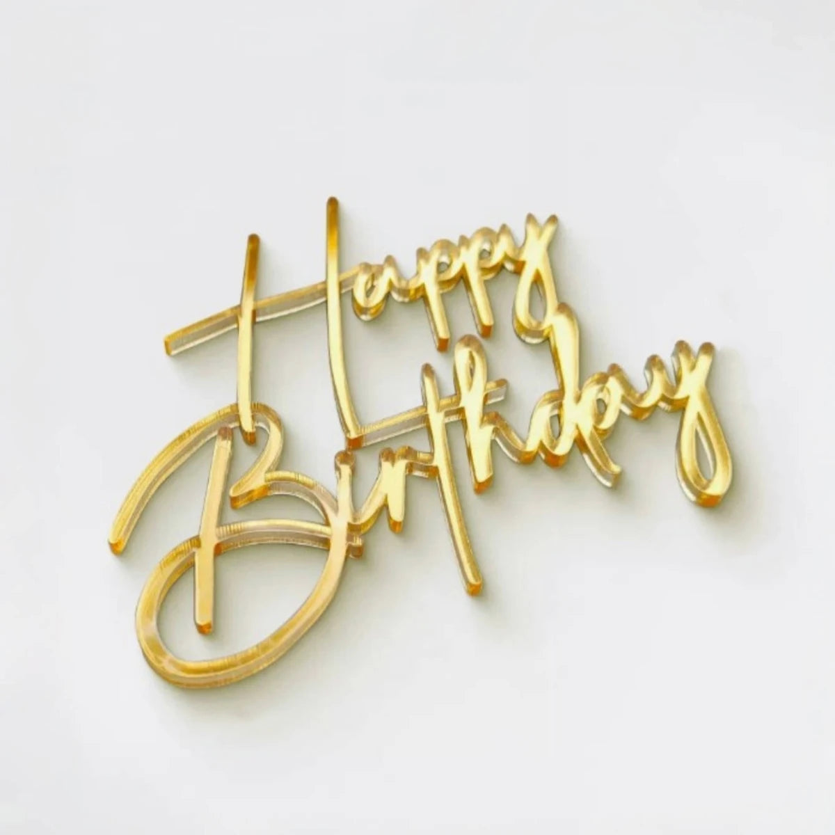 Gold Acrylic Happy Birthday Cake Toppers Set – Premium Party Cake Decorations (3/6/9 PCS)