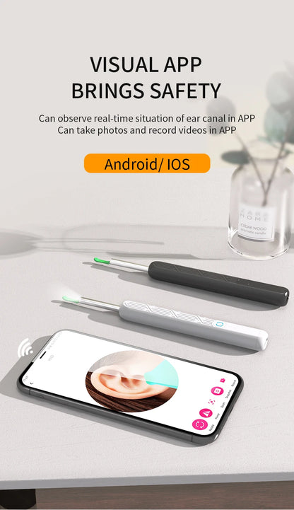 2025 Wireless Smart Earpick – HD Camera Ear Wax Cleaner with 6 LED Lights for iOS & Android