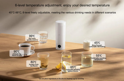 XIAOMI Mijia Portable Electric Kettle 2 — 350ml Smart Temperature Insulated Thermos Cup Fast Water Boiler for Travel