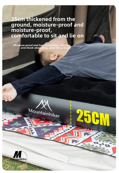 MOUNTAINHIKER 2025 Inflatable Air Mattress - PVC Glamping Camping / interior Bed Mat with Built-In Pump for 1-3 Person