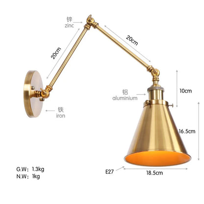 American Iron Art UFO Wall Lamp — Black Decorative Light for Bedroom, Bar & Restaurant