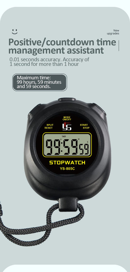 Professional Digital Pocket Stopwatch – Handheld Chronometer Timer with 0.01s Precision for Outdoor Sports & Training