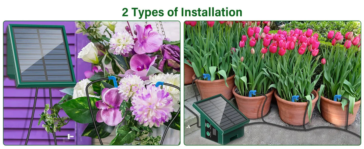 Solar Garden Drip Irrigation System — Automatic Balcony Watering DIY with Drip Hose