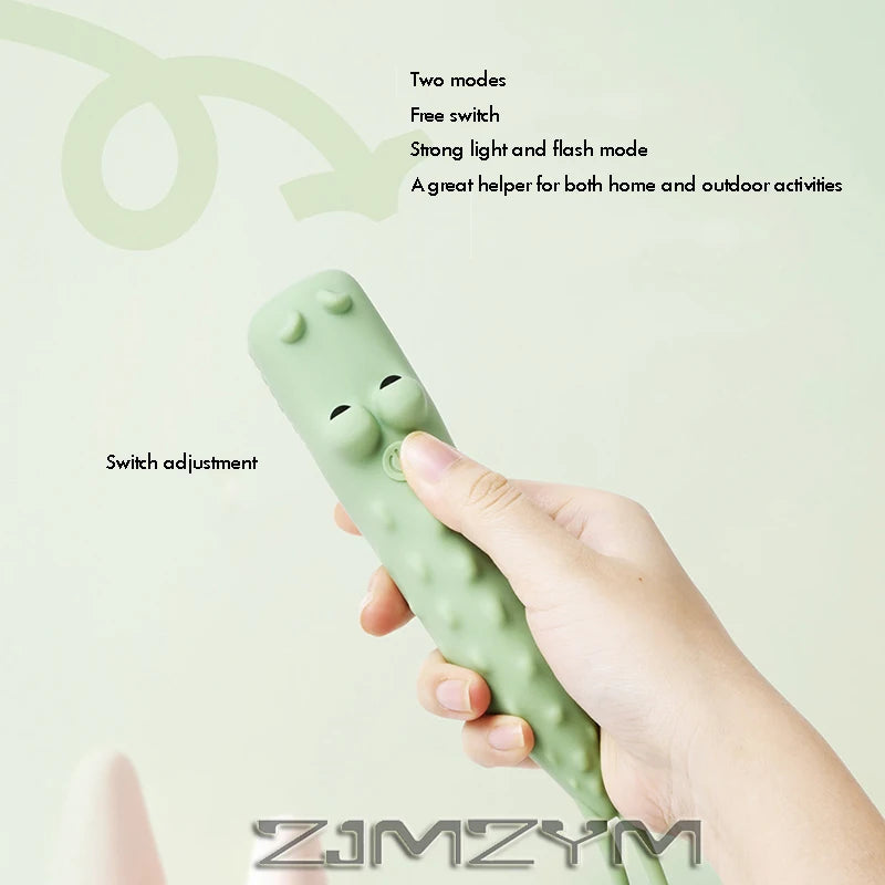 USB Rechargeable Animal LED Flashlight – Cute Soft Silicone Shark, Crocodile, Lion & Dog Portable Cartoon Lamp