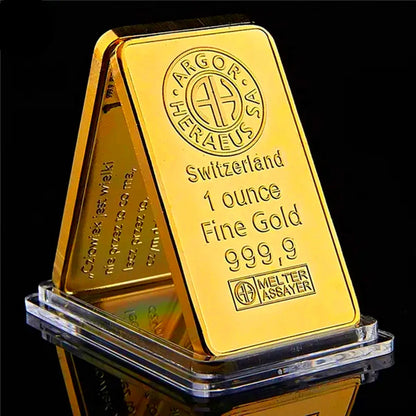 1 oz Swiss Argor Heraeus Gold Bar — 24K Gold Coin Bullion with Acrylic Seal & Unique Serial Number, Non-Magnetic