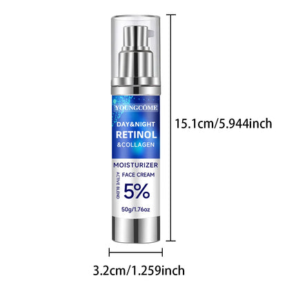 Retinol Anti-Aging Moisturizer – Collagen, Hyaluronic Acid, Vitamin C & E, Hypoallergenic Youthful Face Cream