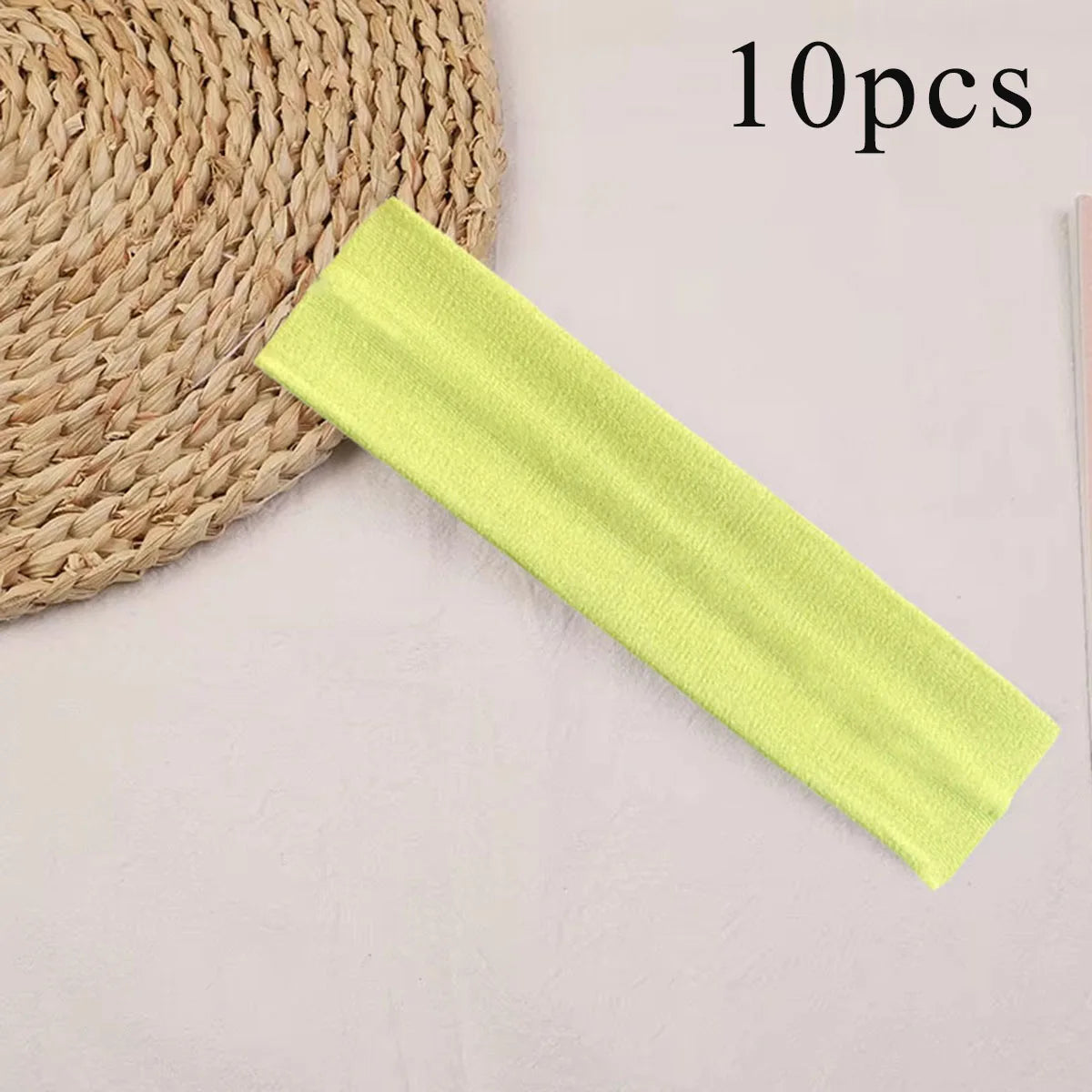 10 Pcs Elastic Hair Bands - Solid Color Fashion Headbands for Women, Sports, Running, Fitness, Yoga & Makeup Accessories
