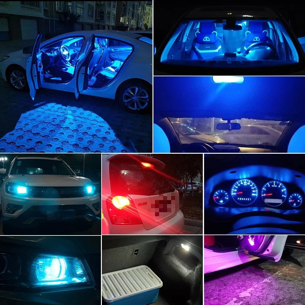 10/50pcs W5W LED T10 Car Light - COB LED Glass, 6000K White Auto License Plate Lamp, Dome, Read & DRL Bulb for 12V Automobiles