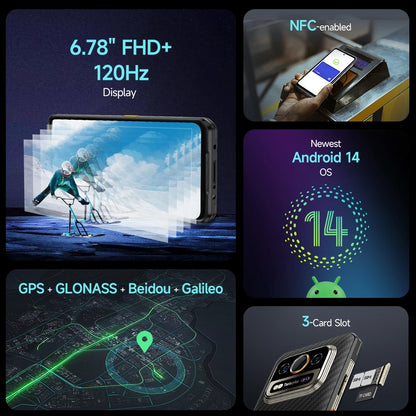 Ulefone Armor 25T Pro 5G Rugged Phone - Thermal Imaging, Android 14, 33W Fast Charging, 50MP+64MP, NFC, Waterproof Smartphone