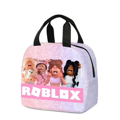 Roblox Game Lunch Bag – Cartoon School Meal Bag with Thermal Insulation, Portable Food Storage for Kids, Children’s Gift