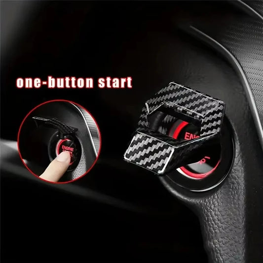 Car Engine Start/Stop Button Cover – Decorative Push Button Sticky Auto Accessory for Car Interior Styling