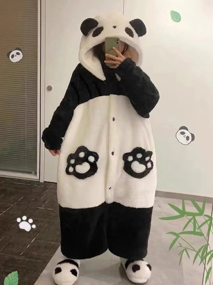 Winter Unisex Panda Robe Costume – Kigurumi Onesie, Unicorn Cosplay Pa ...