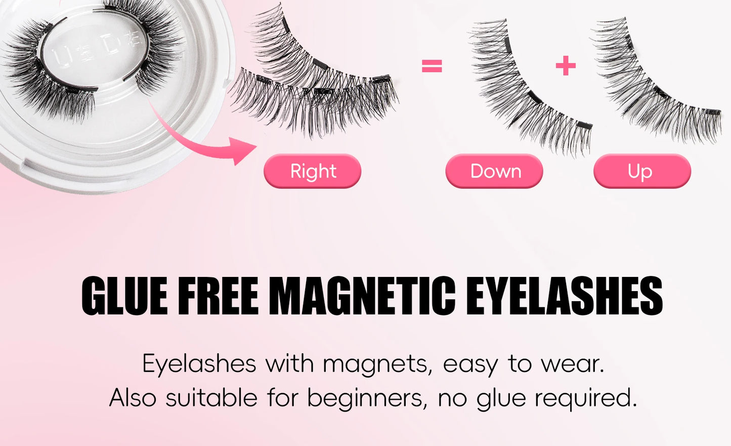 Vipuda Magnetic Eyelashes – Reusable Thick False Lashes with Magnets & Tweezer, Soft Eyelash Extensions