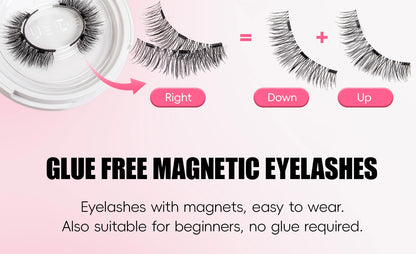 Vipuda Magnetic Eyelashes – Reusable Thick False Lashes with Magnets & Tweezer, Soft Eyelash Extensions