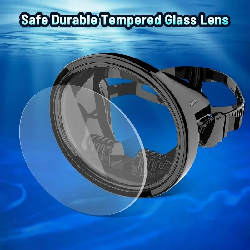 Diving Mask Goggles - HD Anti-Fog Spearfishing and Freediving Mask, Clear Panoramic View with Adjustable Buckle for Free Diving