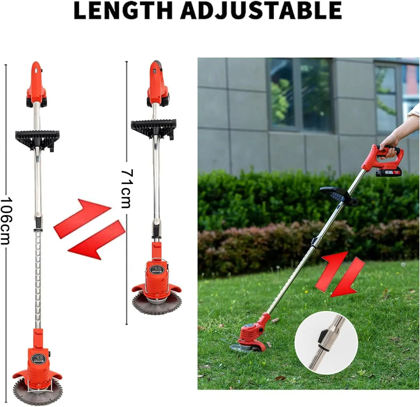 OUTIGO Cordless String Trimmer & Edger — 2×21V Battery Grass Trimmer with Blade Attachments