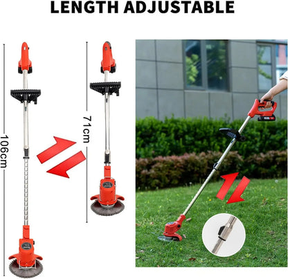OUTIGO Cordless String Trimmer & Edger — 2×21V Battery Grass Trimmer with Blade Attachments