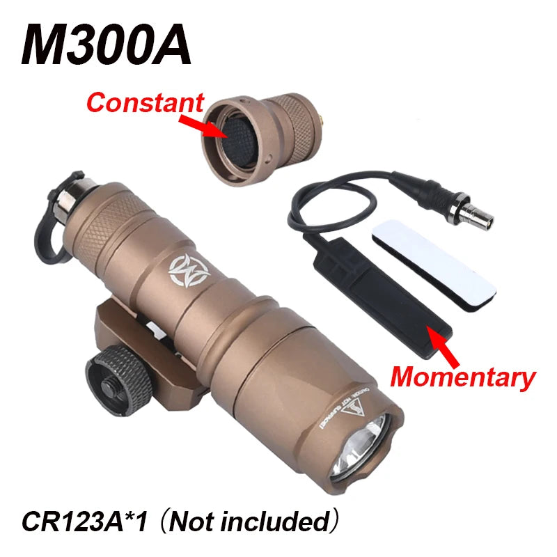 WADSN Airsoft M600C/M600/M300 Tactical Scout Light – AR15 Rifle LED Flashlight, Hunting Spotlight, 20mm Rail Mount