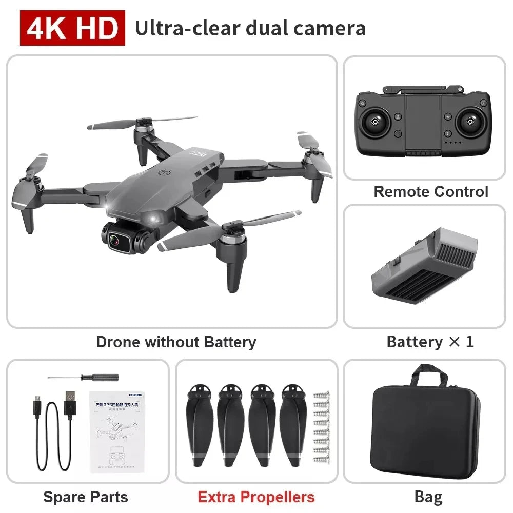 Drone L900 Pro 4K – Professional 5G GPS HD Dual Camera Photography, Brushless Foldable Quadcopter, 1.2KM Distance RC Drone Toys