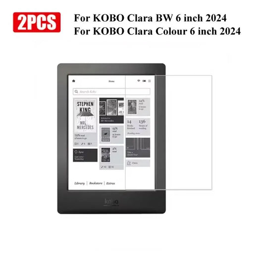 2PCS Tempered Glass Screen Protector for Kobo Libra 2, Clara Colour, Clara 2E (6.0"), Elipsa 2E (10.3") – Clear Protective Film