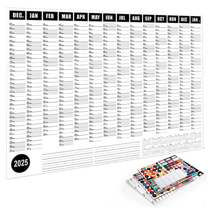 2024-2025 Kawaii Wall Calendar Planner – Large Schedule Organizer, To-Do List, Target Tracker, Office Supplies