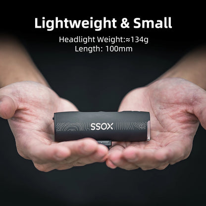 XOSS XL1200 Bike Light – 1200 Lm Waterproof Headlight, Type-C Rechargeable Front Lamp, Aluminum Ultralight Bicycle Flashlight