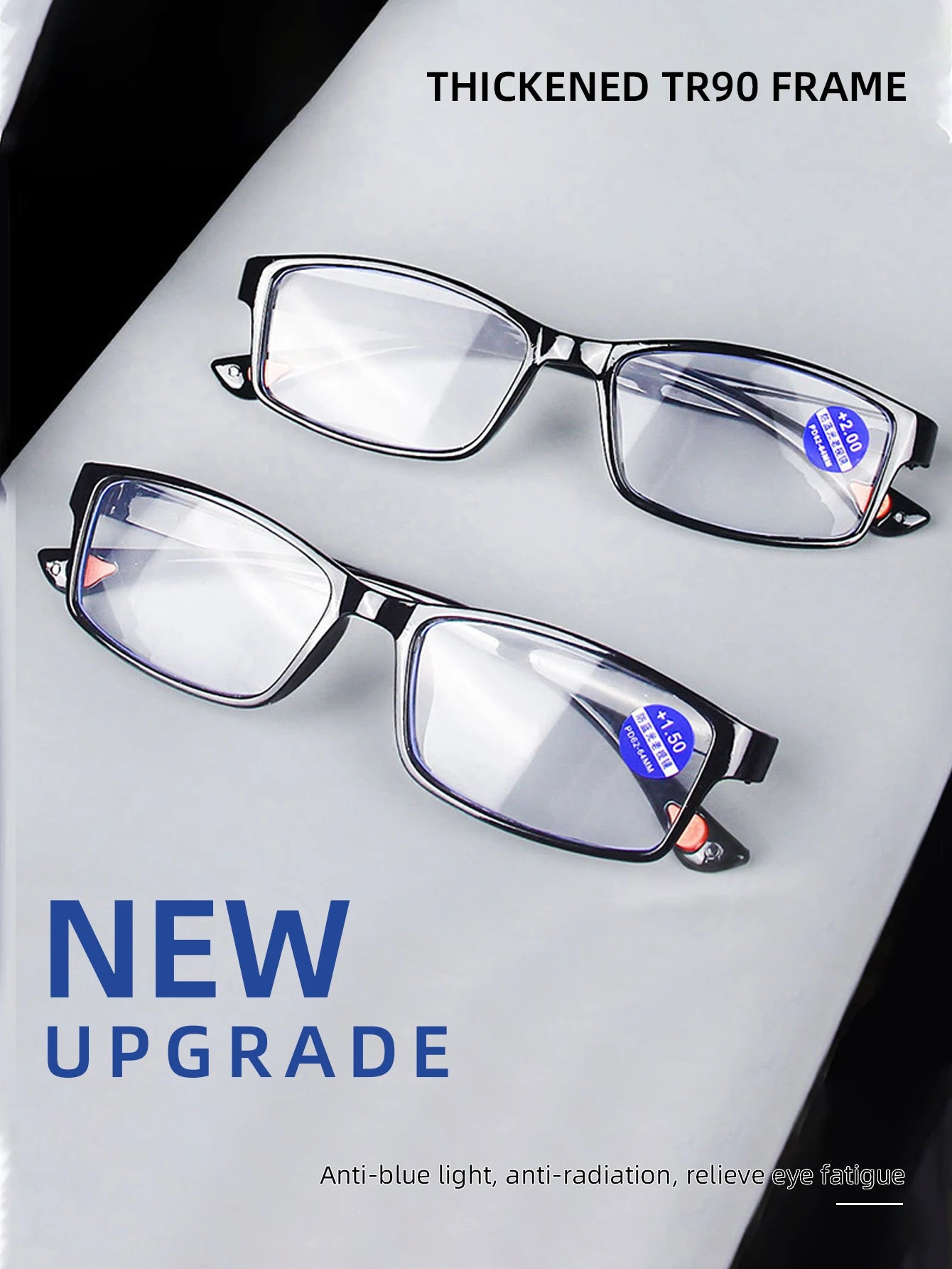 Ultralight Reading Glasses – Anti Blue-Light Presbyopic Eyewear for Hyperopia +1.0 to +4.0