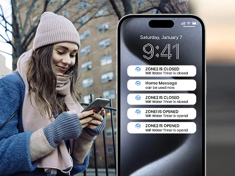 Zigbee/WiFi Automatic Water Timer – Dual Hose Garden Irrigation System, Sprinkler Programmer, Alexa Support