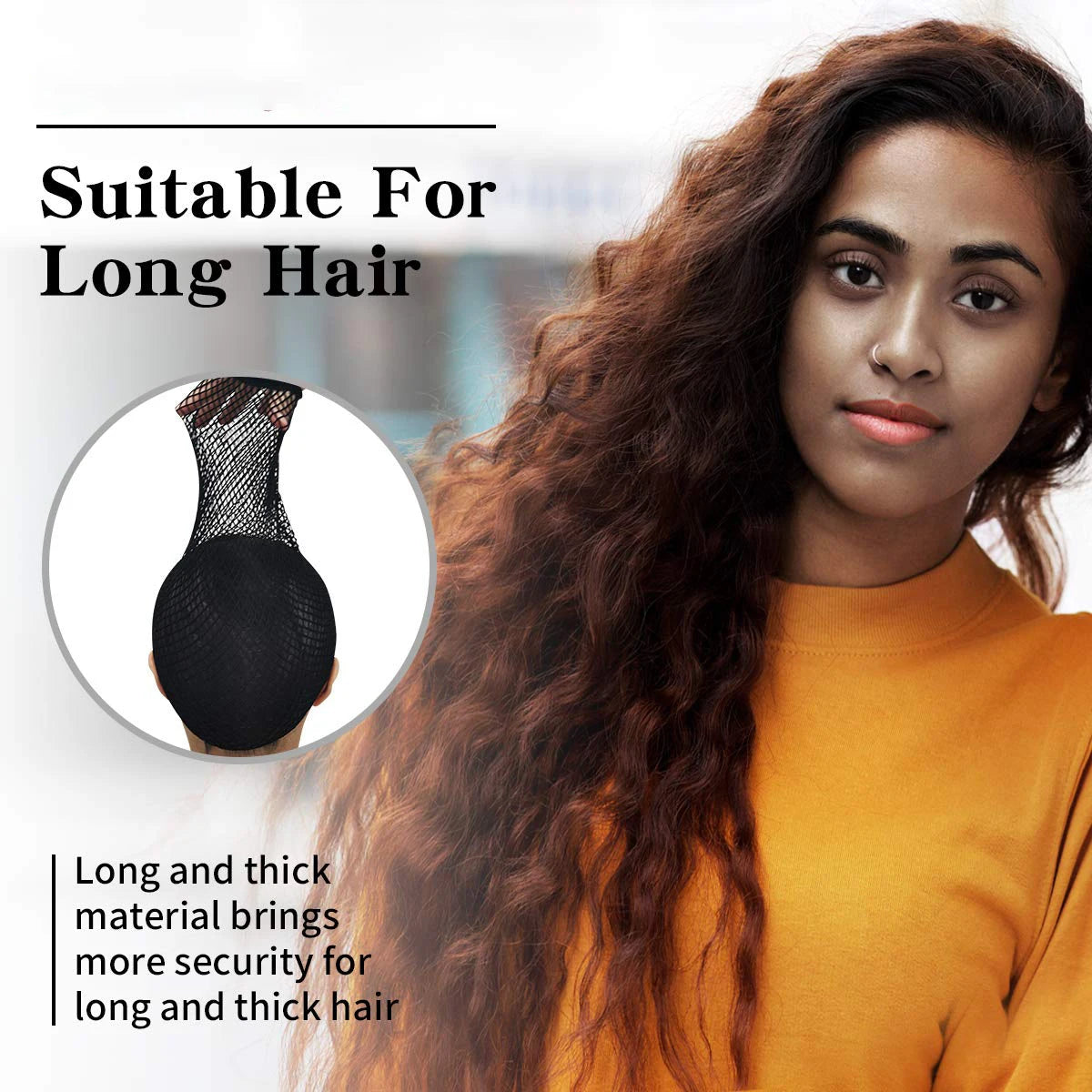 Dream Lover Mesh Wig Cap for Long Hair: Hair Net for Wig in Black - Hair Cap for Wigs
