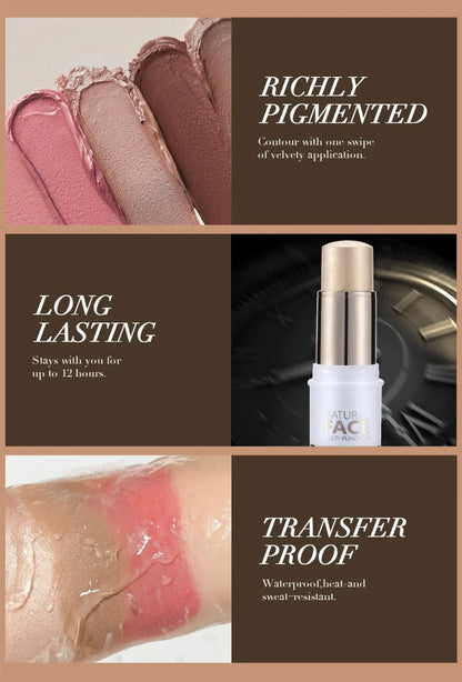 Highlighter Stick – Brightening Skin Tone, Contouring, Natural Stereo Concealer & Multi-Purpose Blush Stick