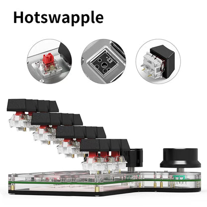 Bluetooth 12-Key RGB Macro Keyboard — 3 Knob Mechanical Hotswap Keypad for Photoshop & Gaming