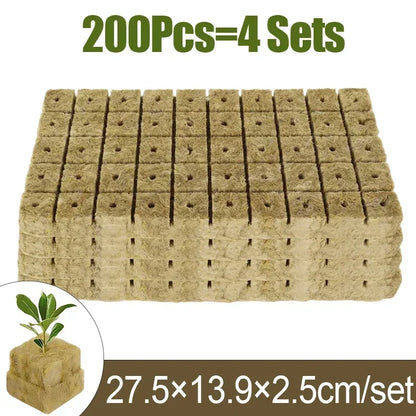 Sponge Block Starter Plugs — Rockwool Grow Cubes for Seedlings, Hydroponics & Plant Propagation