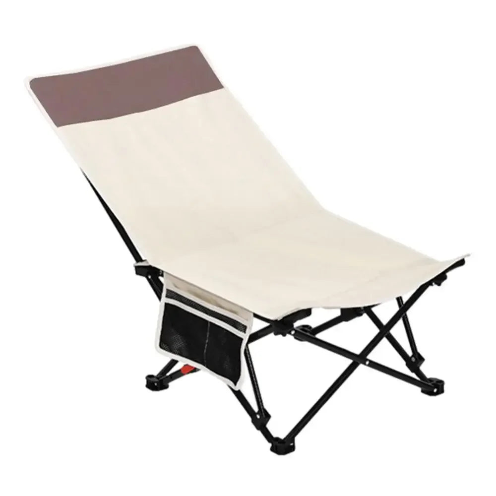 Camping Folding Moon Chair – Portable Ultra-Light Outdoor Chair with Side Pocket for Fishing & Travel