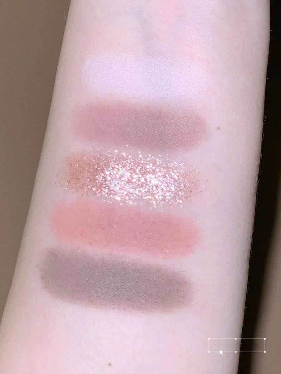 Flower Knows Moonlight Mermaid Eyeshadow Palette – 5-Color Matte, Shimmer & Glitter Waterproof Eye Shadow