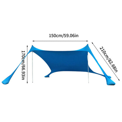 Portable Beach Tent Sun Shelter: Windproof UPF50+ Camping Shade Canopy - Family Tent for Outdoor Adventures