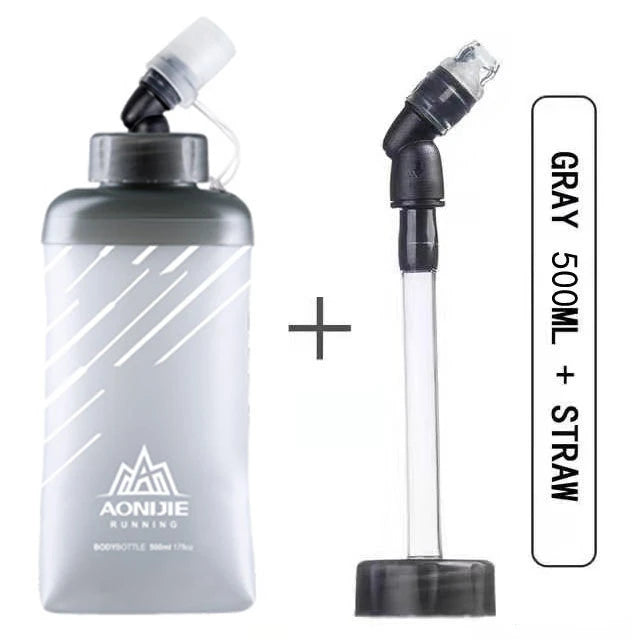 AONIJIE Soft Flask Water Bottle — 250ml/500ml Folding, Collapsible, TPU BPA-Free for Running Hydration Packs, Waist Bags & Vests (SD09/SD10)