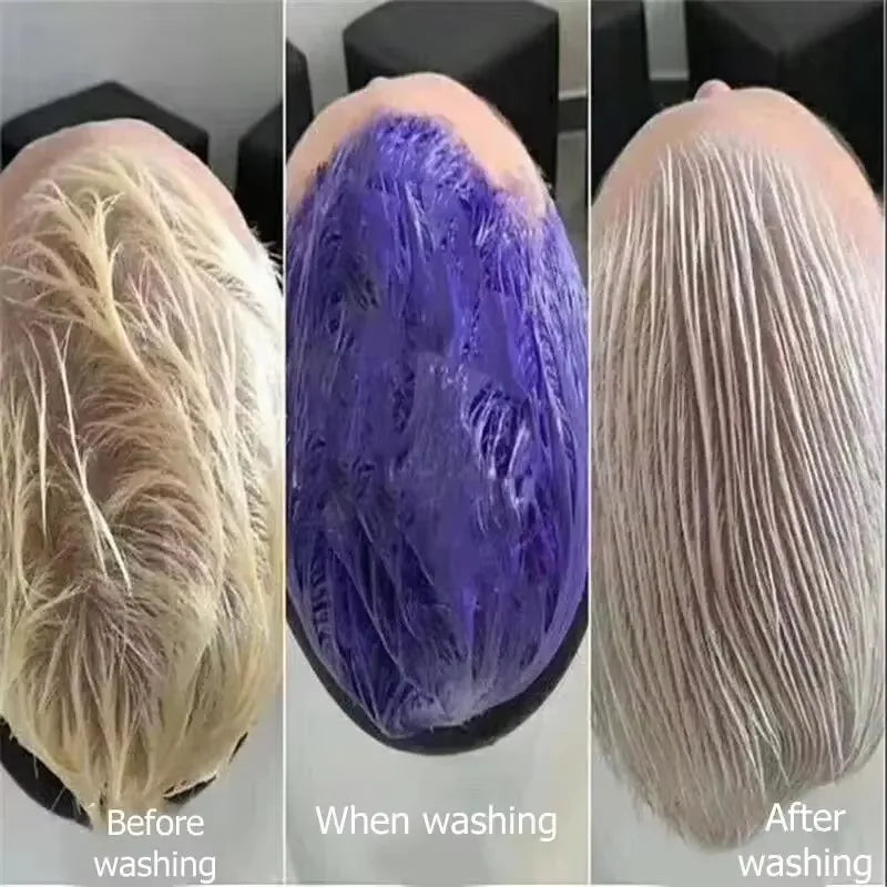 300ml Purple Color Fixing Shampoo – Long-Lasting Hair Dye, Gray Coverage, Fade Yellow After Bleach, Non-Irritating Hair Care