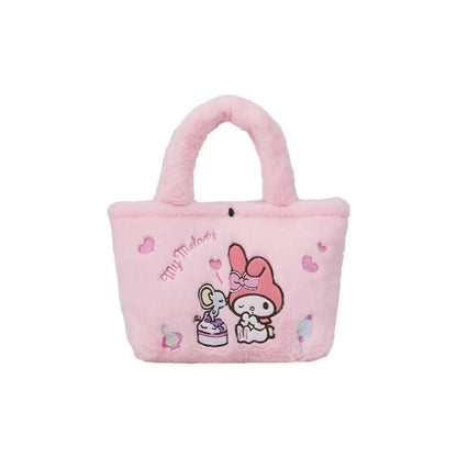 Sanrio Anime Plush Handbag – Hello Kitty, My Melody, Cinnamoroll & Kuromi Shoulder Cosmetic Bag