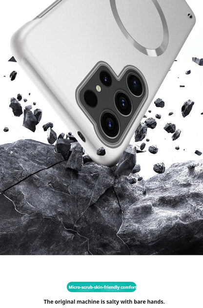 Ultra Thin Magnetic Metal Case for Samsung S25/S24 Ultra, S23/S22 FE – Frameless Matte PC Cover with MagSafe Compatibility