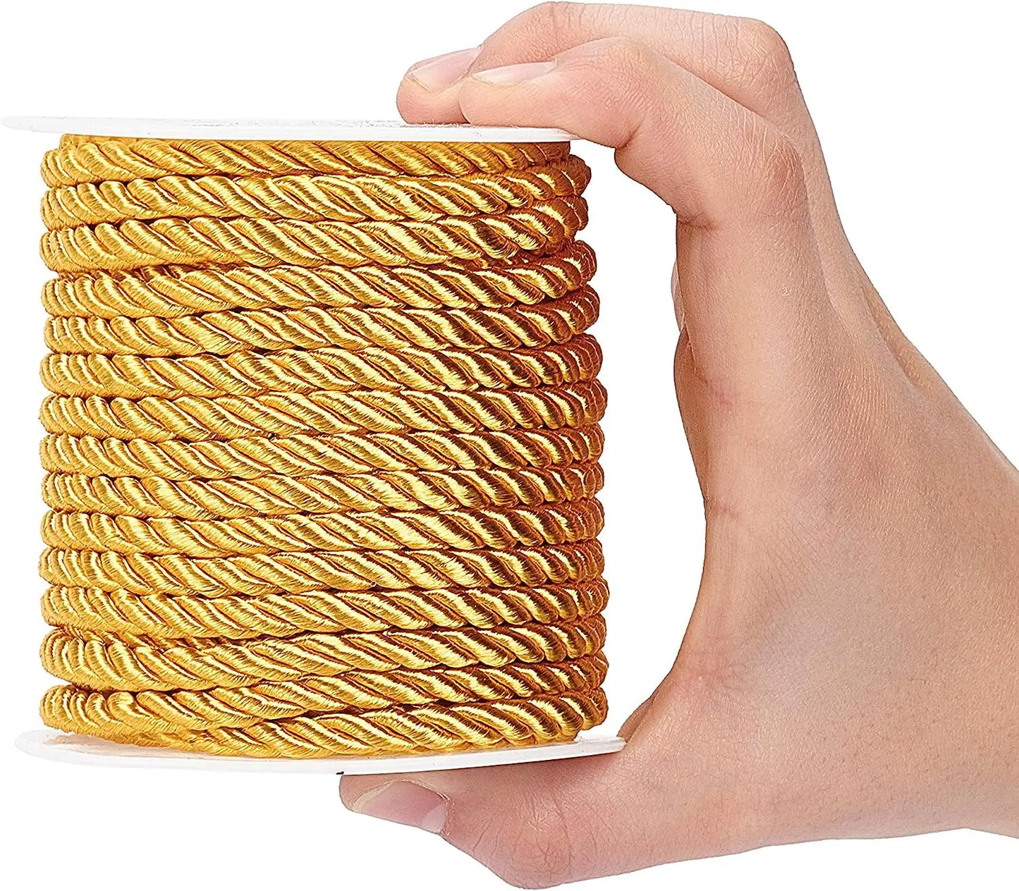 5MM Twisted Cord Rope Trim – Decorative Polyester Handmade Cording for Sewing, Crafts, Upholstery & Home Decor, 5m