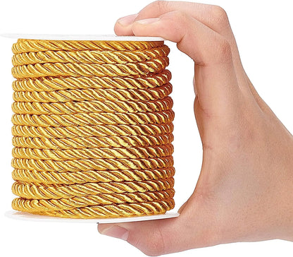 5MM Twisted Cord Rope Trim – Decorative Polyester Handmade Cording for Sewing, Crafts, Upholstery & Home Decor, 5m