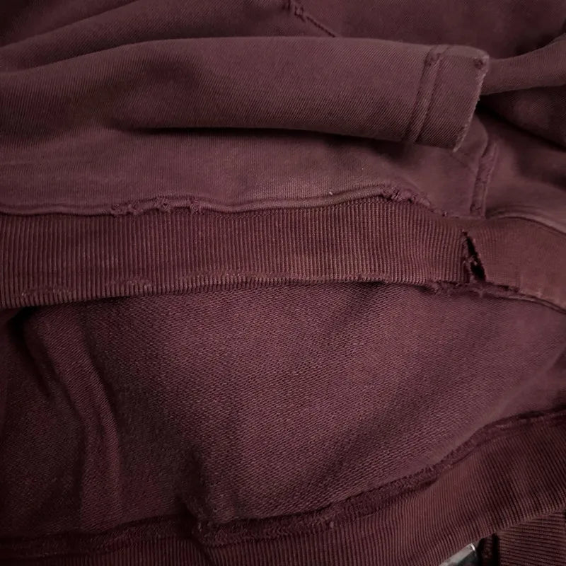 2025SS Ripped E.R.D. Hoodie – Men & Women Slogan Print Short Wide Sweatshirt