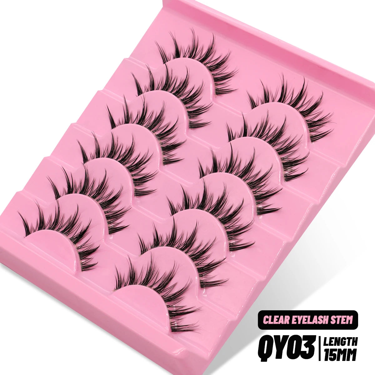 GROINNEYA Cat Eye Lashes – Faux Mink Wispy Winged Fake Eyelashes for Natural Elongated Look