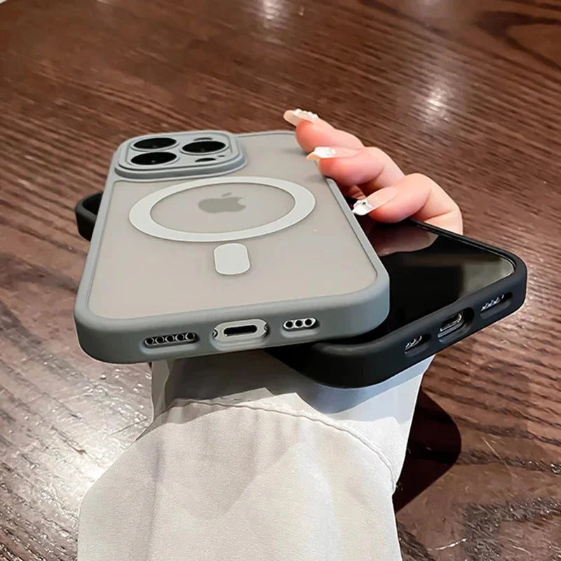 2024 Magnetic Luxury Matte Armor Case for iPhone 15 Pro Max, 14, 13, 12, 11 Pro Max | Shockproof & MagSafe Wireless Charging Compatible