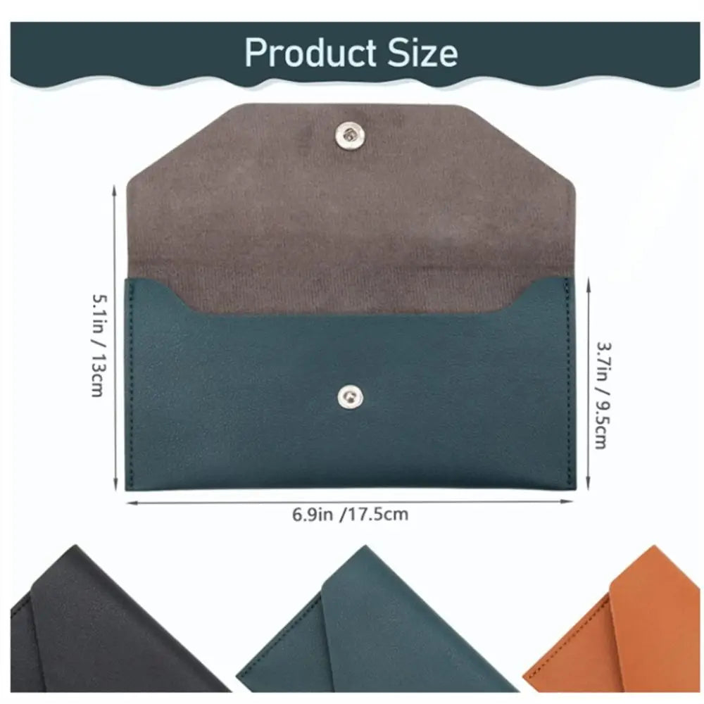 Classic PU Leather Envelope Wallet - Fashionable Women's Cash Wallet and Name Card Holder, Perfect Gift Option